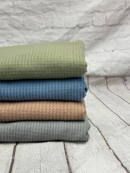 New colors! Soft Pastel Colors Soft Brushed Waffle Sweater Knit Fabric By The Yard Fuzzy Thermal