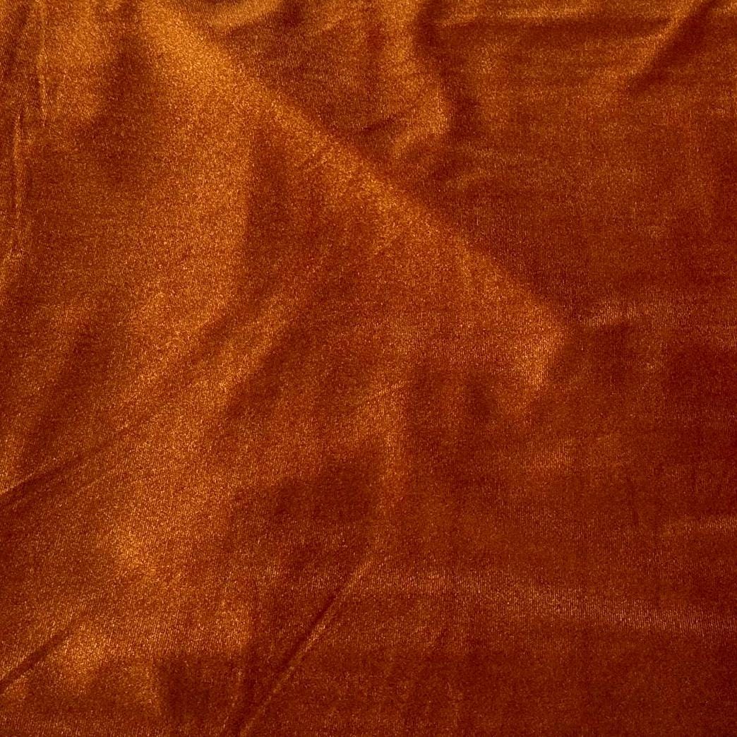 VELVET  Stretch Polyester Fabric By The Yard Copper