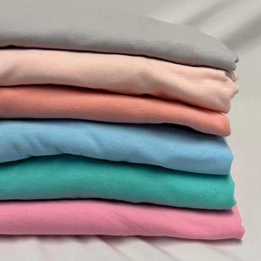 4-Way Stretch Soft Cotton Spandex Fabric Jersey Knit | Bestseller | Fabric By The Yard | Pastel Colors