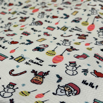 Christmas  Bullet Stretch Fabric Spandex Solid Fabric  Textured fabric Bows fabric Liverpool fabric Xmas Santa