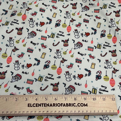 Christmas  Bullet Stretch Fabric Spandex Solid Fabric  Textured fabric Bows fabric Liverpool fabric Xmas Santa