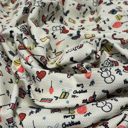 Christmas  Bullet Stretch Fabric Spandex Solid Fabric  Textured fabric Bows fabric Liverpool fabric Xmas Santa