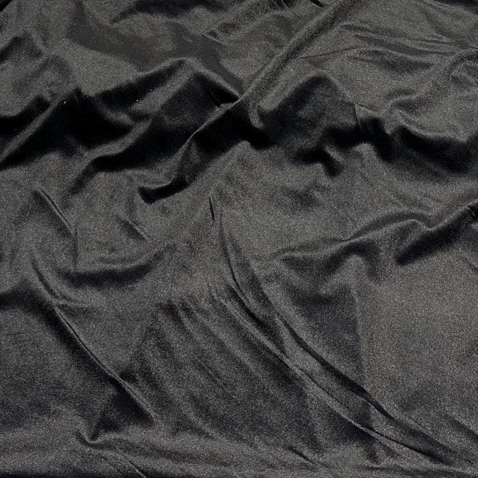 VELVET  Stretch Polyester Fabric By The Yard Black