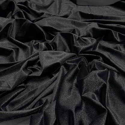 VELVET  Stretch Polyester Fabric By The Yard Black