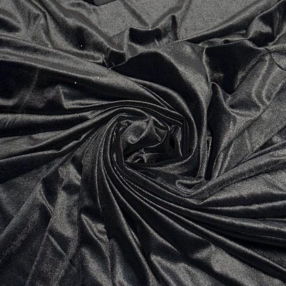 VELVET  Stretch Polyester Fabric By The Yard Black