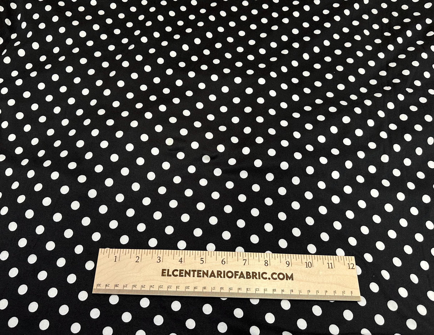 DBP Double Brushed Poly Spandex DTY Print Black White Polka Dot Swiss Dot Print By The Yard