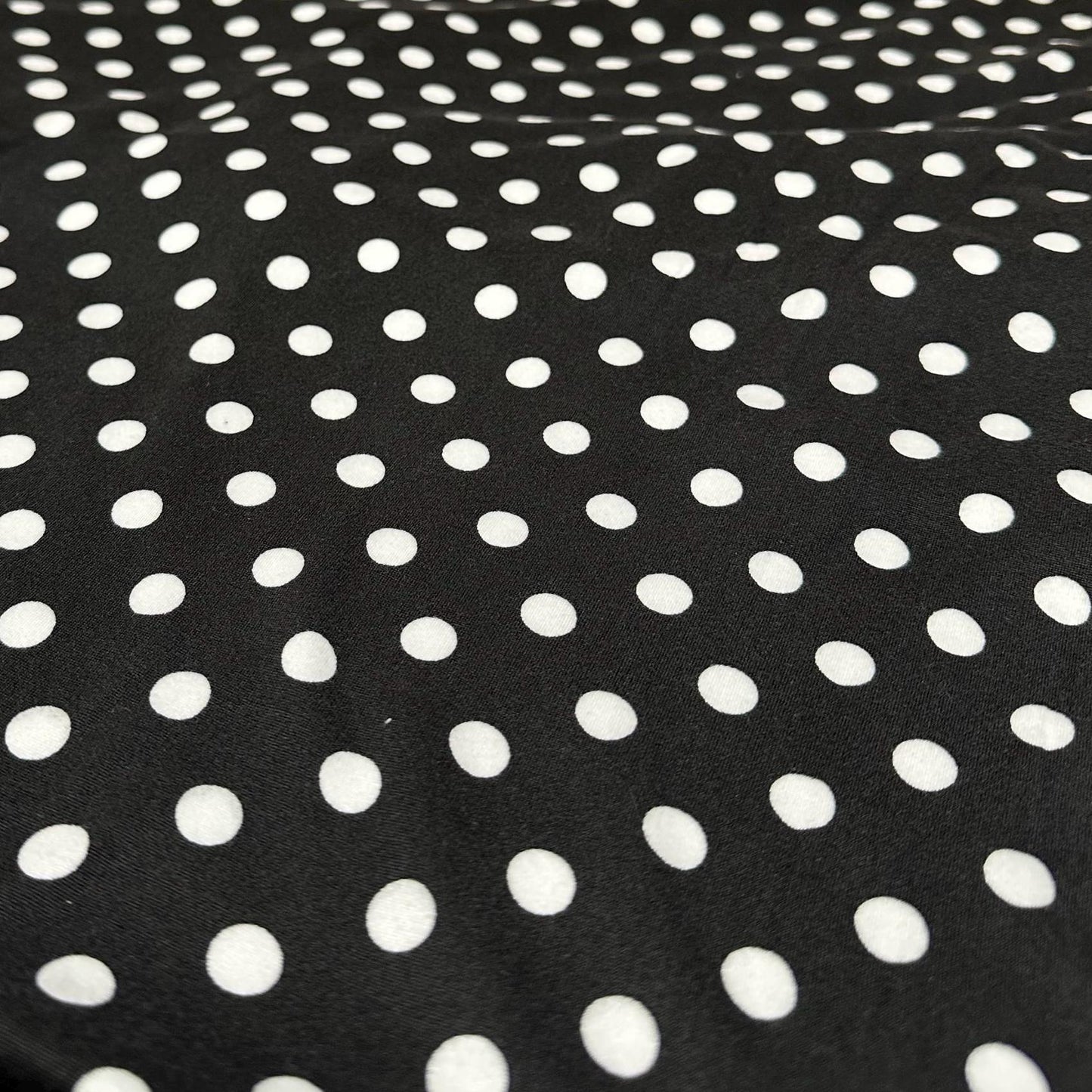 DBP Double Brushed Poly Spandex DTY Print Black White Polka Dot Swiss Dot Print By The Yard