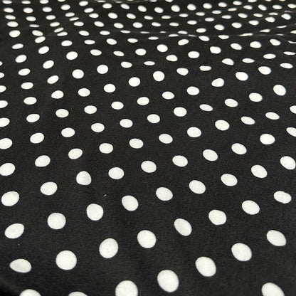 DBP Double Brushed Poly Spandex DTY Print Black White Polka Dot Swiss Dot Print By The Yard