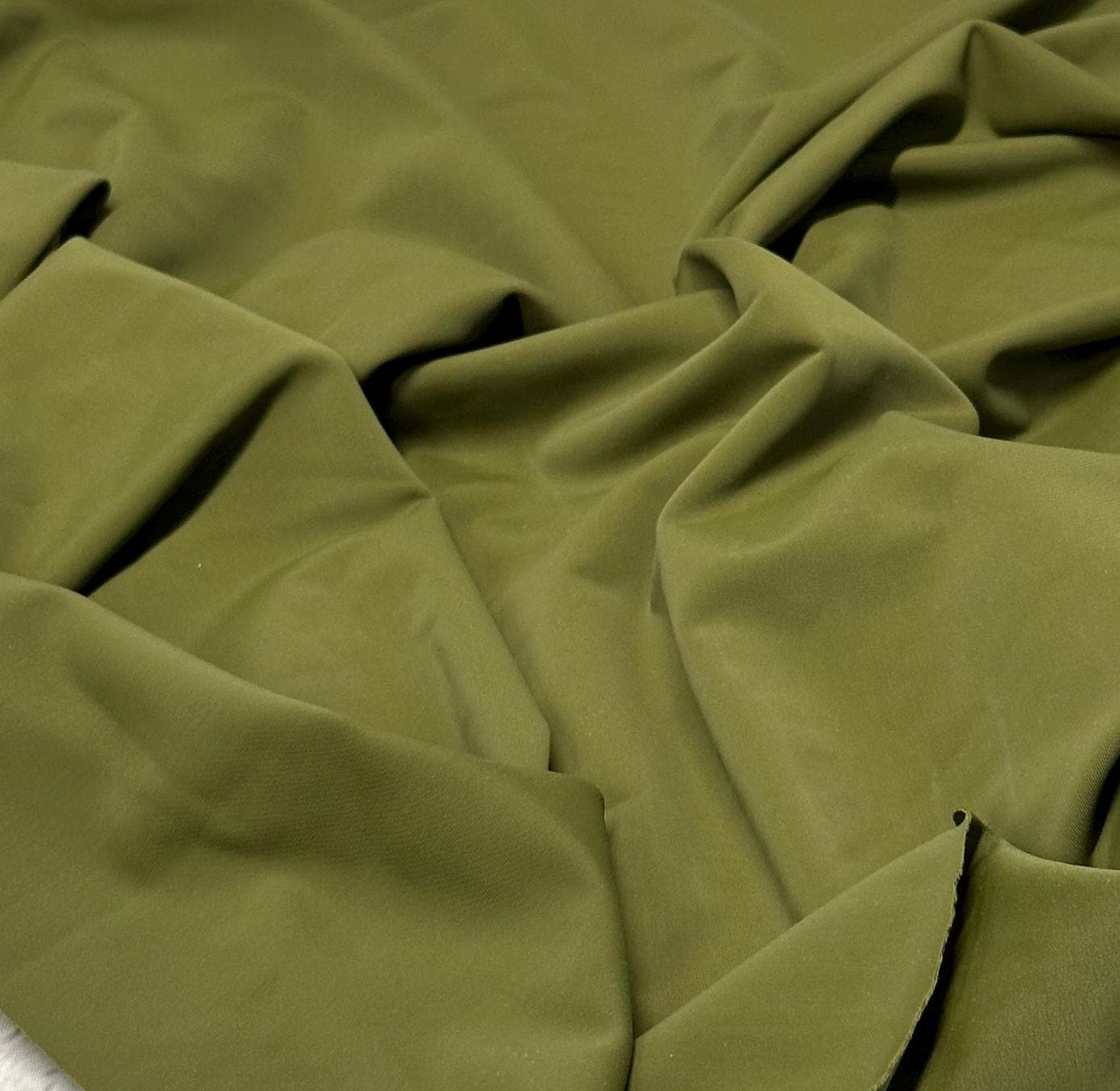 Nylon Spandex Tricot Solid Swimwear Activewear Fabric  By The Yard  Olive Color Hue