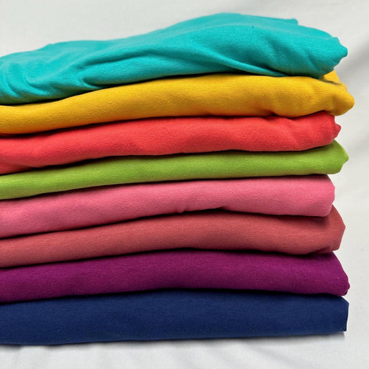 4-Way Stretch Soft Cotton Spandex Fabric Jersey Knit | Bestseller | Fabric By The Yard | Bright Colors