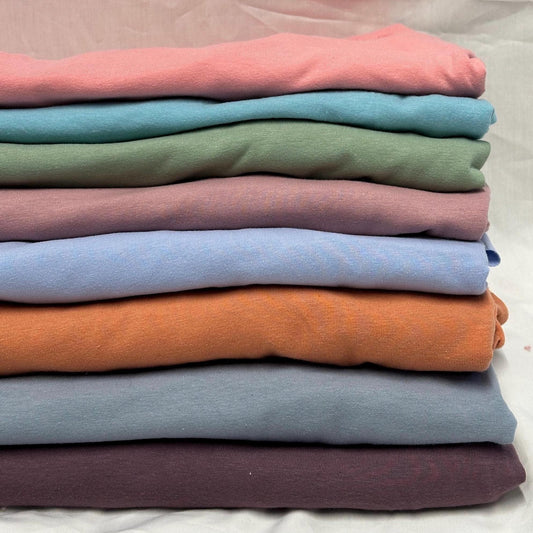 4-Way Stretch Soft Cotton Spandex Fabric Jersey Knit | Bestseller | Fabric By The Yard | Dusty Colors