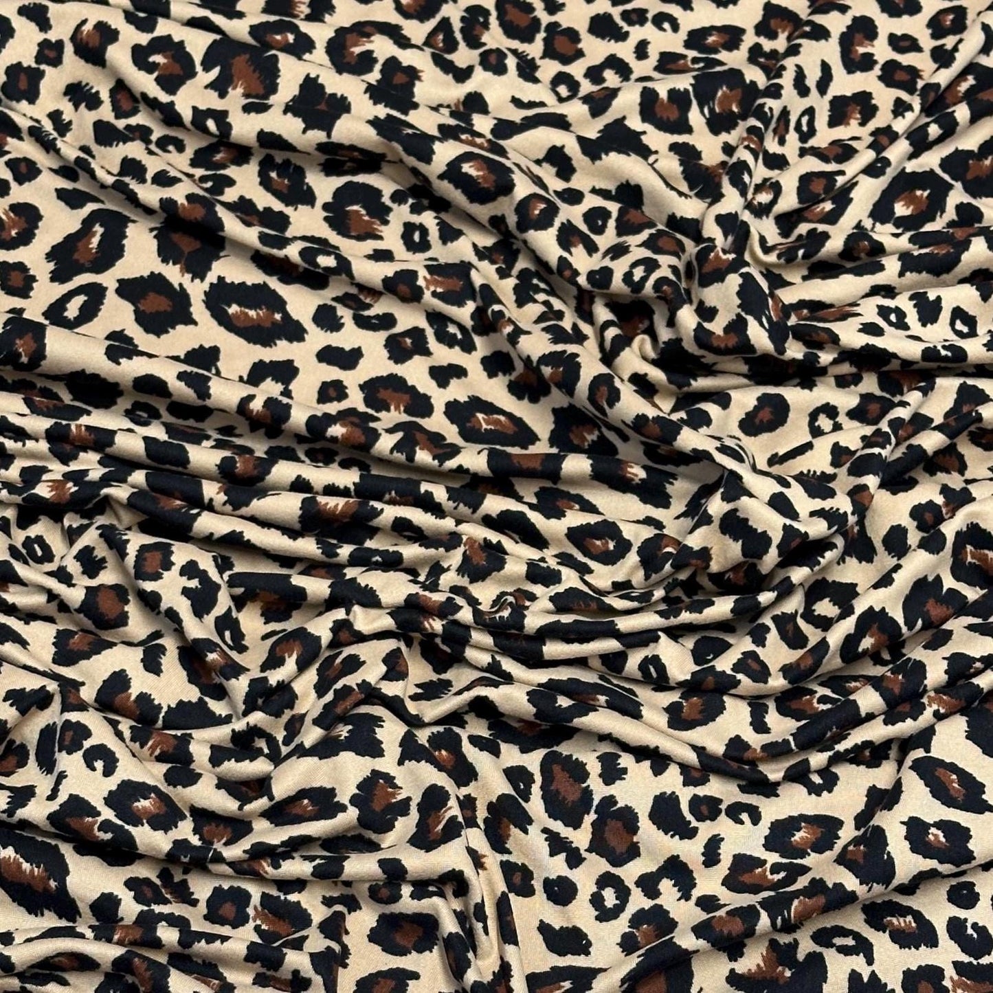 DBP Double Brushed Poly Spandex DTY Print Cheetah Animal Loepard  Print By The Yard