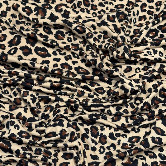 DBP Double Brushed Poly Spandex DTY Print Cheetah Animal Loepard  Print By The Yard