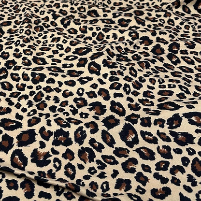 DBP Double Brushed Poly Spandex DTY Print Cheetah Animal Loepard  Print By The Yard