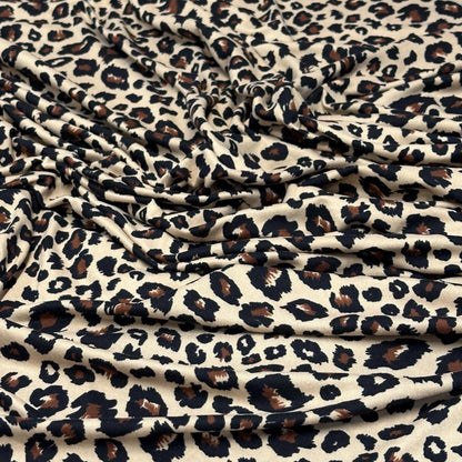 DBP Double Brushed Poly Spandex DTY Print Cheetah Animal Loepard  Print By The Yard