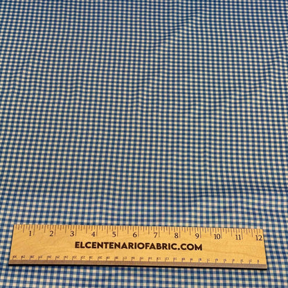 DBP Double Brushed Poly Spandex Gingham Pring Small Checkered Print By The Yard Blue