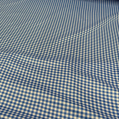 DBP Double Brushed Poly Spandex Gingham Pring Small Checkered Print By The Yard Blue