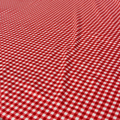 DBP Double Brushed Poly Spandex Gingham Pring Small Checkered Print By The Yard Red