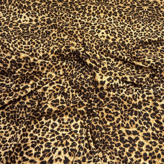 DBP 4x2 Rib Knit Double Brushed Animal Print Leopard Cheetah Polyester Fabric By The Yard