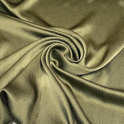 100% Silk Hammered Silk Charmeuse Solid Silk Fabric By The Yard Olive 52 inch