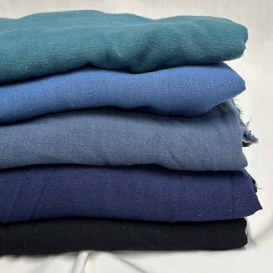 Rayon Linen Blend Soft Woven Fabric By The Yard 240 GSM Blues #3