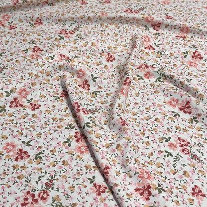 Airflow Woven Print Fabric By The Yard Small Mini Flower Summer  Floral Print white Multicolor