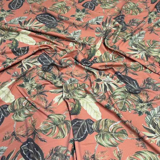 4 Way Stretch Assorted Print Nylon Spandex Fabric By The Yard Tricot Swim Wear Bikini Active Camel Tropical Leaf Floral 240 GSM