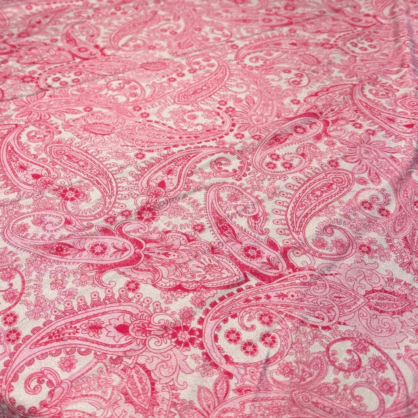 4 Way Stretch Print Nylon Spandex Fabric By The Yard Tricot Swim Wear Bikini Active Wear Pink Paisley 70s Retro Vintage