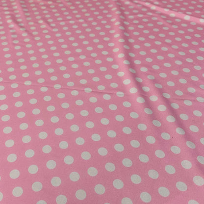 4 Way Stretch Print Nylon Spandex Fabric By The Yard Tricot Swim Wear Bikini Active Wear Pink Polka Dot Swiss Dot