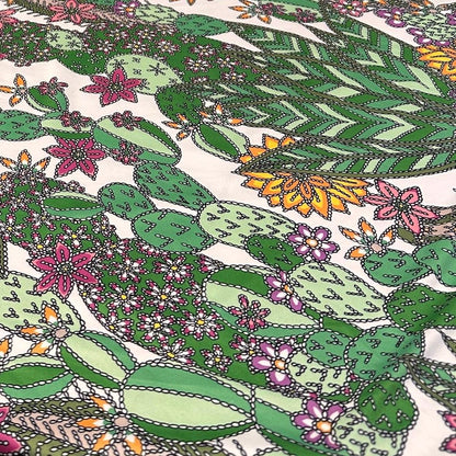 4 Way Stretch Print Nylon Spandex Fabric By The Yard Tricot Swim Wear Bikini Active Wear Cactus Desert Floral Flower