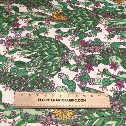 4 Way Stretch Print Nylon Spandex Fabric By The Yard Tricot Swim Wear Bikini Active Wear Cactus Desert Floral Flower