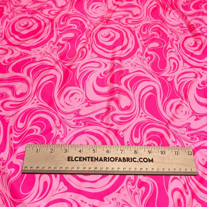 4 Way Stretch Print Nylon Spandex Fabric By The Yard Tricot Swim Wear Bikini Active Wear Pink Hazy Milky Tie Die 70s Retro Vintage