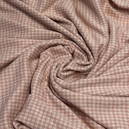 2 Way Stretch Double Knit Houndstooth Polyester Spandex Fabric By The Yard Grey Black