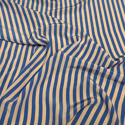 100% Silk Crepe De Chine CDC Stripe Silk Fabric By The Yard Blush Pink Blue 45 inch