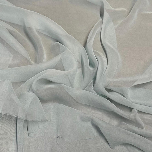 100% Silk Chiffon Solid Silk Fabric By The Yard Lt Sage 45 inch