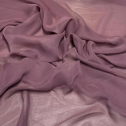 100% Silk Chiffon Solid Silk Fabric By The Yard DK Lavender 45 inch