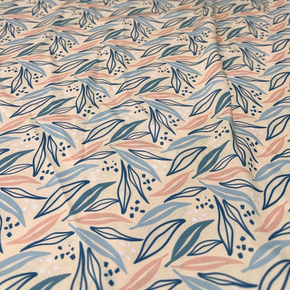 4 Way Stretch Print Spandex Fabric By The Yard Tricot Swim Wear Bikini Abstract Boho Nuetral Leaves 280 GSM