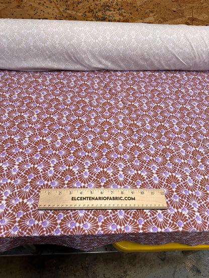 4 Way Stretch Print Nylon Spandex Fabric By The Yard Tricot Swim Wear Bikini Active Wear Geometric Shapes Abstract Cream Purple Jade