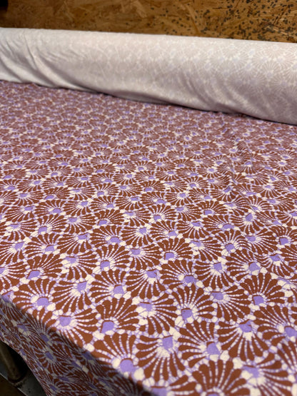 4 Way Stretch Print Nylon Spandex Fabric By The Yard Tricot Swim Wear Bikini Active Wear Geometric Shapes Abstract Cream Purple Jade