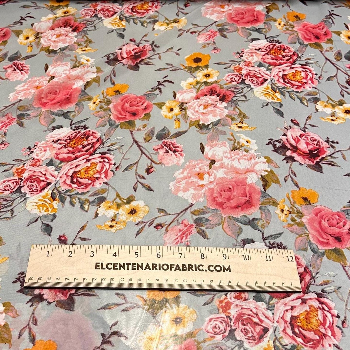 Polyester Chiffon Woven Print Fabric By The Yard Silver Flower Summer  Floral Print Summer Flowy Dress