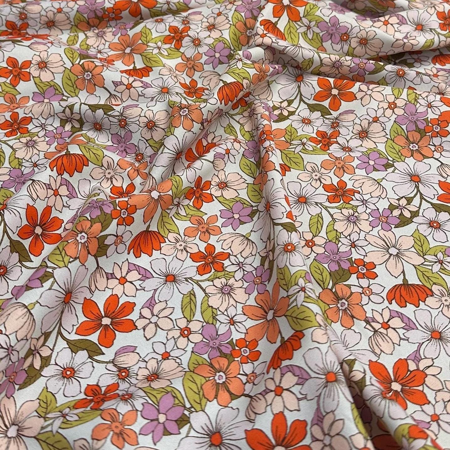 Airflow Woven Print Fabric By The Yard Multi Color Summer  Floral Print