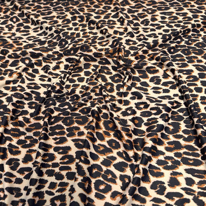 4 Way Stretch Print Nylon Spandex Fabric By The Yard Tricot Swim Wear Bikini Active Wear Brown Taupe Animal Cheetah Leopard Print