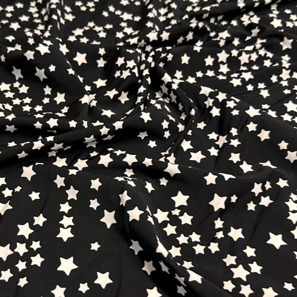 4 Way Stretch Print Nylon Spandex Fabric By The Yard Tricot Swim Wear Bikini Active Wear Star Galaxy Print Black White