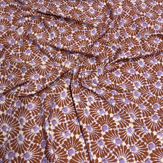 4 Way Stretch Print Nylon Spandex Fabric By The Yard Tricot Swim Wear Bikini Active Wear Geometric Shapes Abstract Mocha Lavender