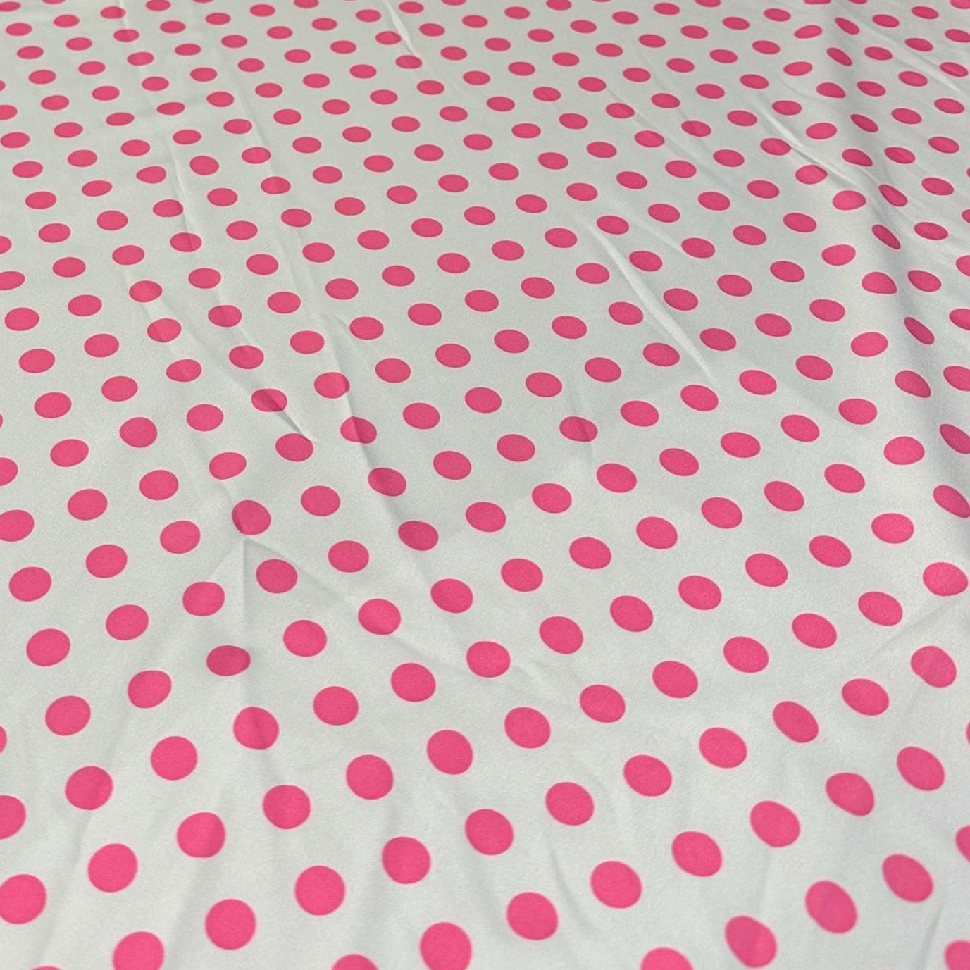 4 Way Stretch Print Nylon Spandex Fabric By The Yard Tricot Swim Wear Bikini Active Wear White Pink Polka Dot Swiss Dot