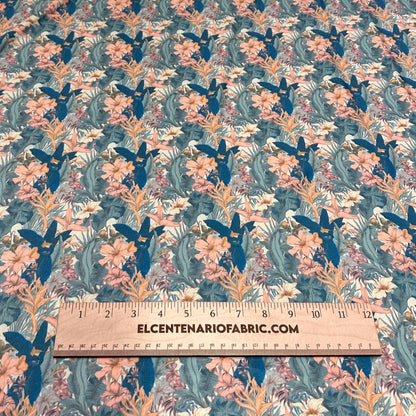 4 Way Stretch Print Spandex Fabric By The Yard Tricot Swim Wear Bikini Tropical  Floral Jungle Leaves Leaf