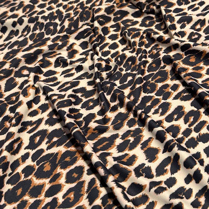 4 Way Stretch Print Nylon Spandex Fabric By The Yard Tricot Swim Wear Bikini Active Wear Brown Taupe Animal Cheetah Leopard Print