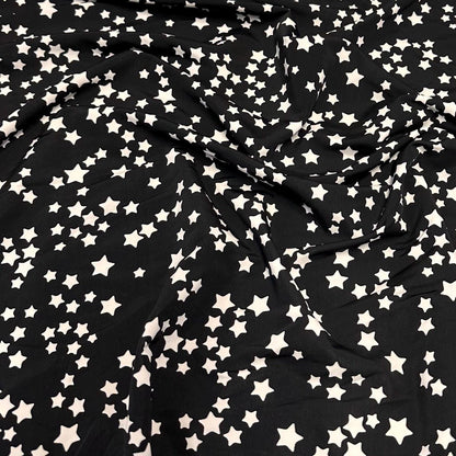 4 Way Stretch Print Nylon Spandex Fabric By The Yard Tricot Swim Wear Bikini Active Wear Star Galaxy Print Black White