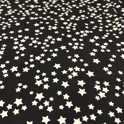 4 Way Stretch Print Nylon Spandex Fabric By The Yard Tricot Swim Wear Bikini Active Wear Star Galaxy Print Black White