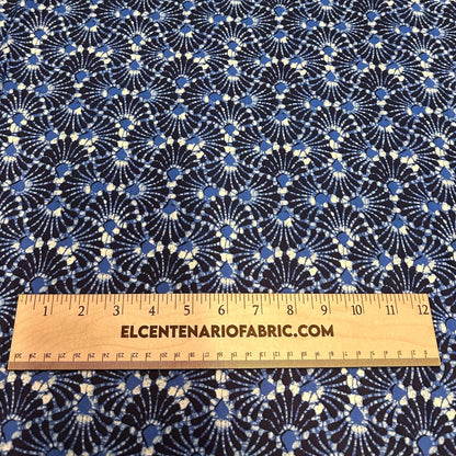 4 Way Stretch Print Nylon Spandex Fabric By The Yard Tricot Swim Wear Bikini Active Wear Geometric Assorted Abstract Shape Rustic Navy